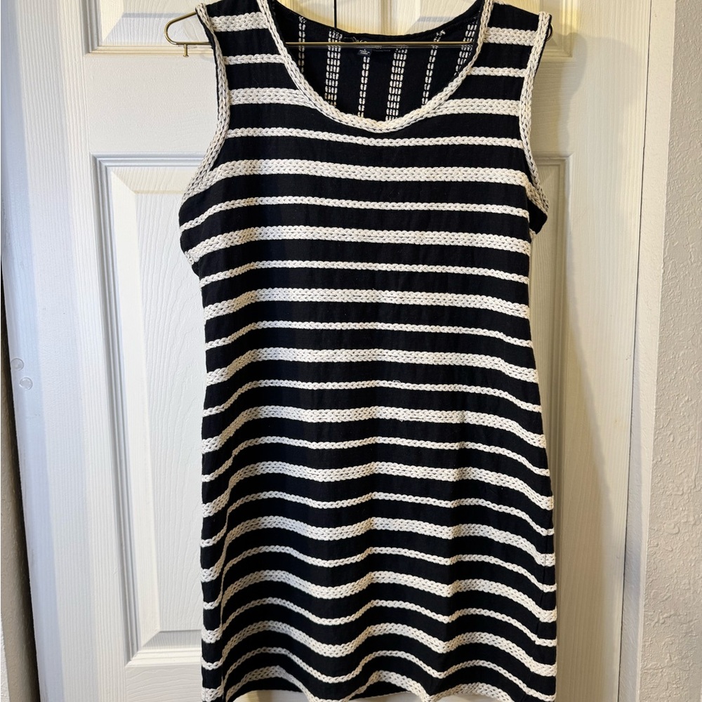 Max‎ Edition Black and White Striped Knit Tank Dress